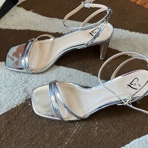 Windsor Shiny Silver Strappy Heels